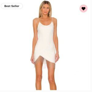 White Superdown Bridal Bachelorette Party Elaine Fringe Mini Dress Small